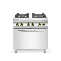 Gas range 4 burners 19 kW with electric convection oven GN 1/1, Kitchen Line, HENDI