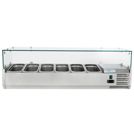 Хладилна витрина 6 GN 1/4, 1400x330x435h G-VRX1400-330 Хладилна витрина 6 GN 1/4, 1400x330x435h G-VRX1400-330