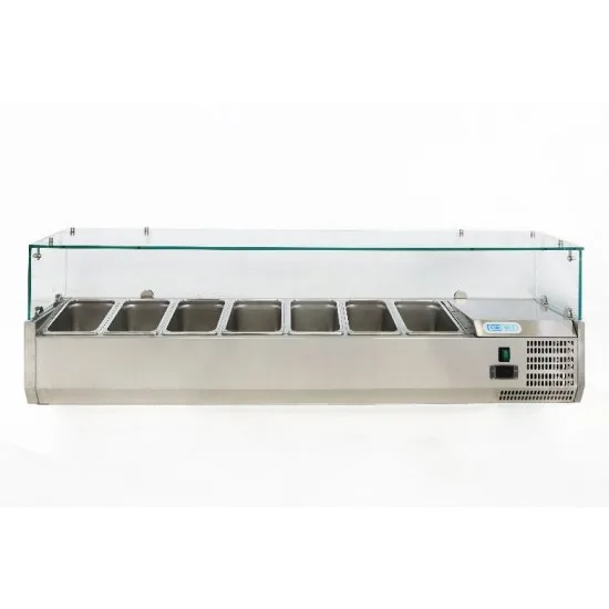 Хладилна витрина 7xGN 1/4-150, 1500х330х435h G-VRX1500-330