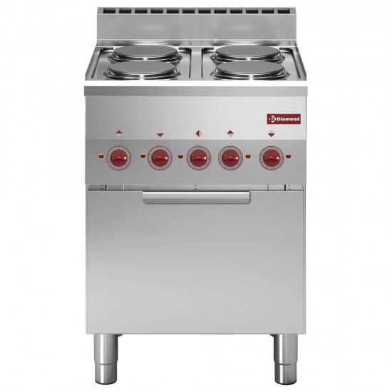 E60/4PFV6 RANGE 4 HOBS + EL. CONV. OVEN GN 2/3