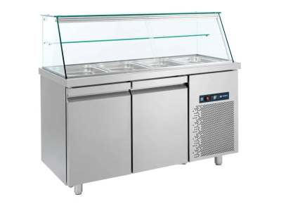 Saladette with display for 4x1/1GN, 139x70x130  Bambas
