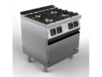 Печка с 4 газови котлона и газова фурна 2/1 M9CBG14, MILO Offcar