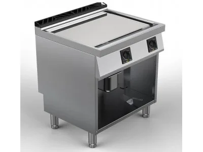 Електрическа скара гладка плоча хромирана отворена база 800х730х900, MILO Offcar