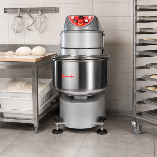Тестомесачка спирална с фиксиран басан, вместимост: 30кг/40л, модел ECO STAR 30 – снимка 2